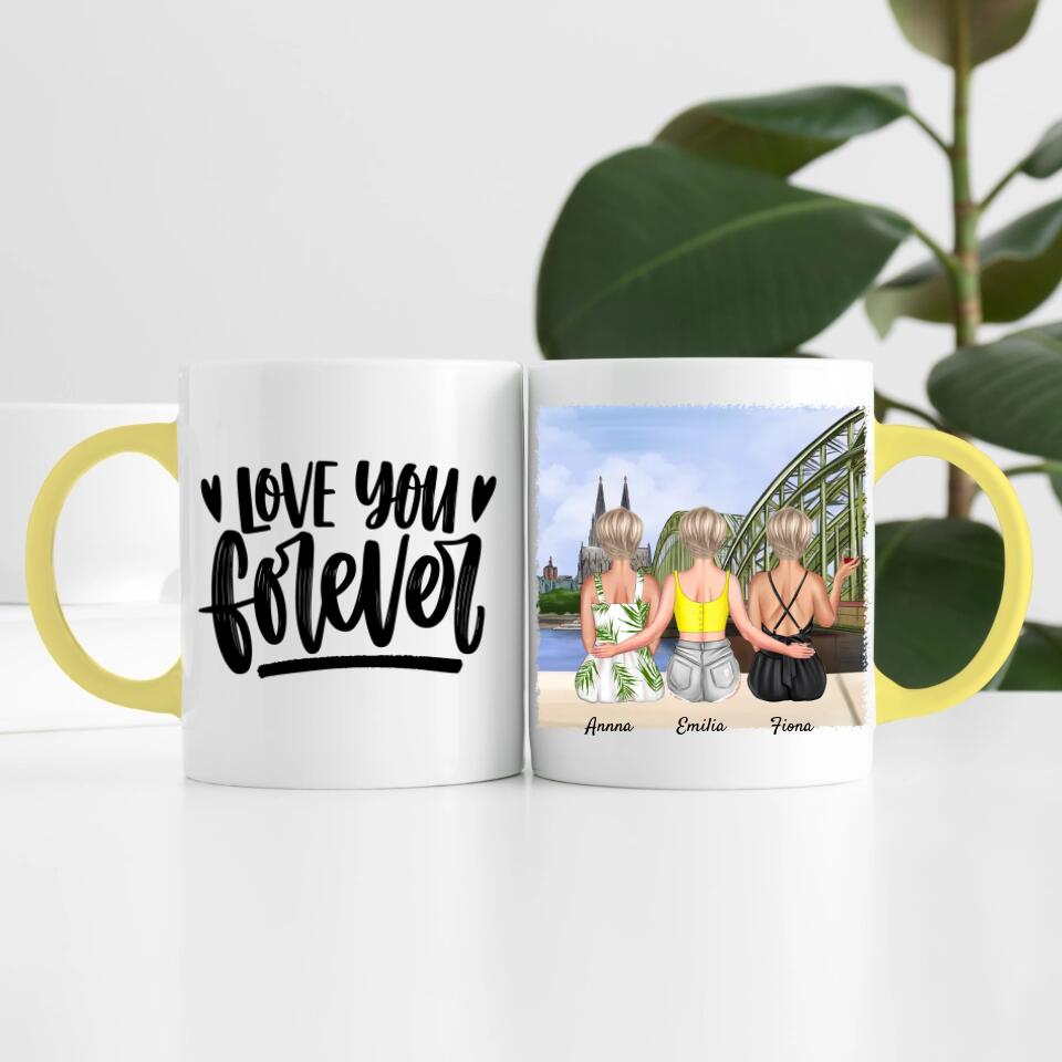 drei Schwestern in Köln | Personalisierte Tasse