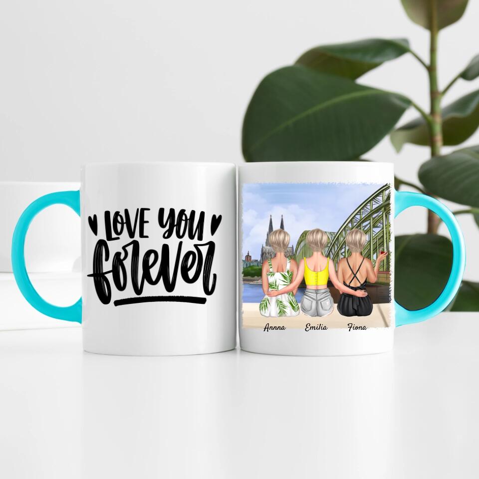 drei Schwestern in Köln | Personalisierte Tasse