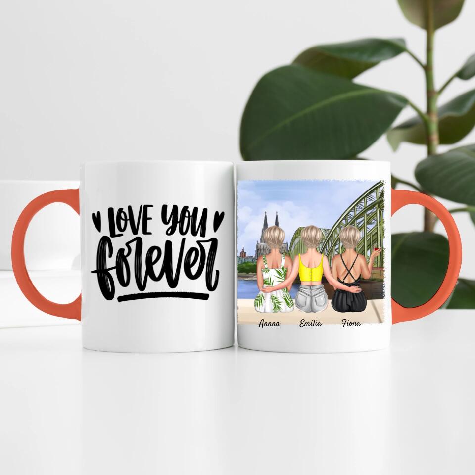 drei Schwestern in Köln | Personalisierte Tasse