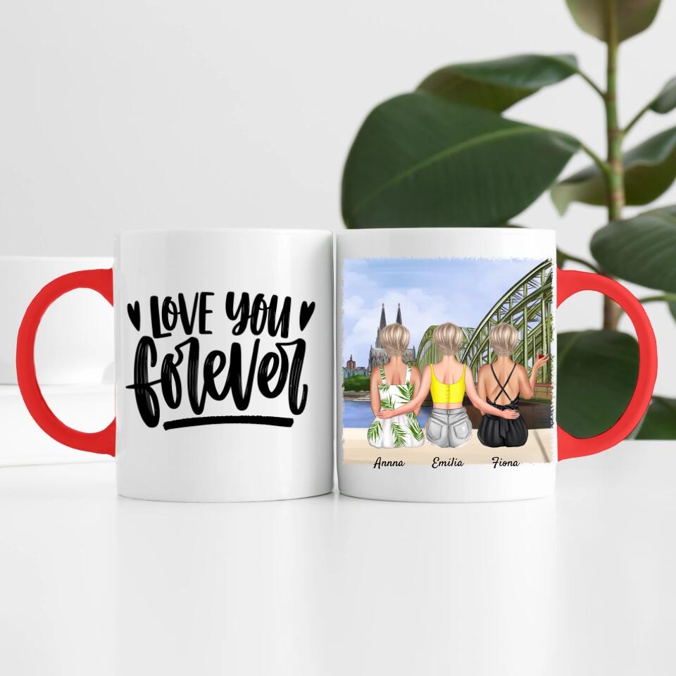 drei Schwestern in Köln | Personalisierte Tasse
