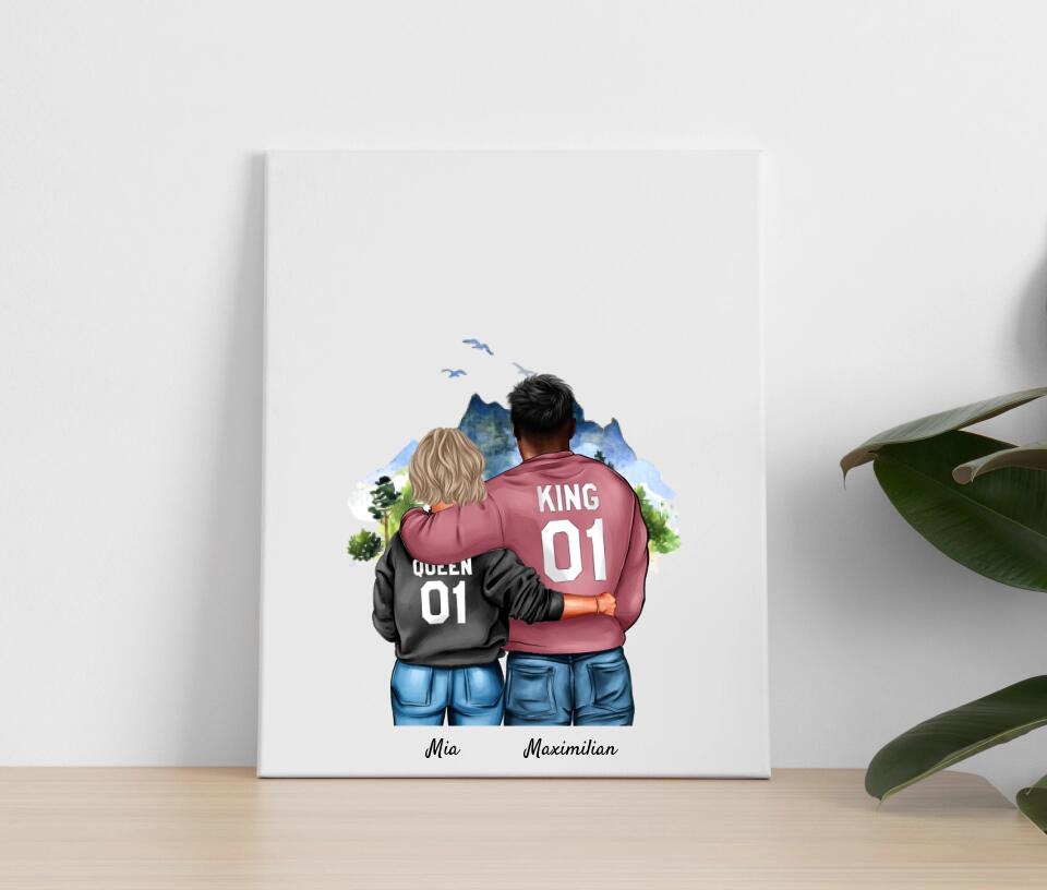 Pärchen umarmend | Personalisiertes Poster