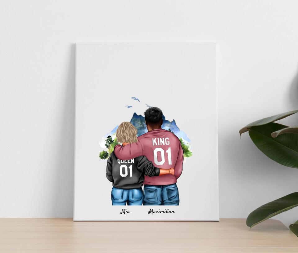 Pärchen umarmend | Personalisiertes Poster