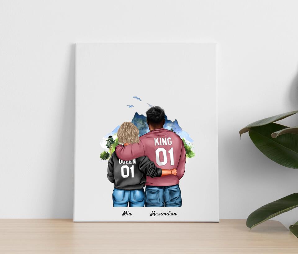 Pärchen umarmend | Personalisiertes Poster
