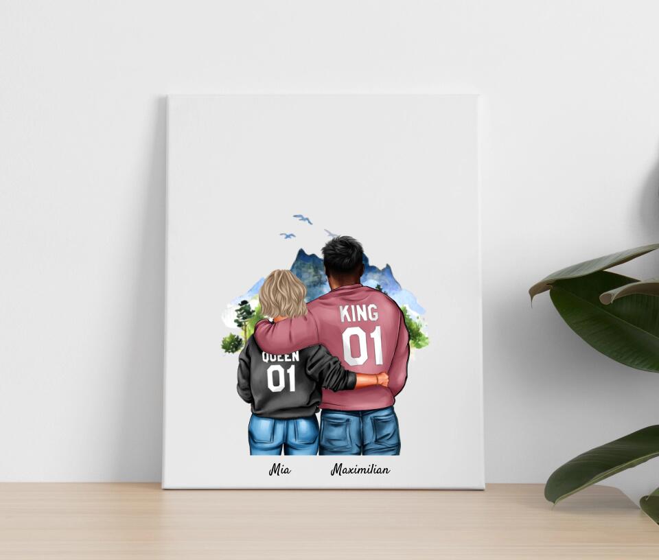 Pärchen umarmend | Personalisiertes Poster
