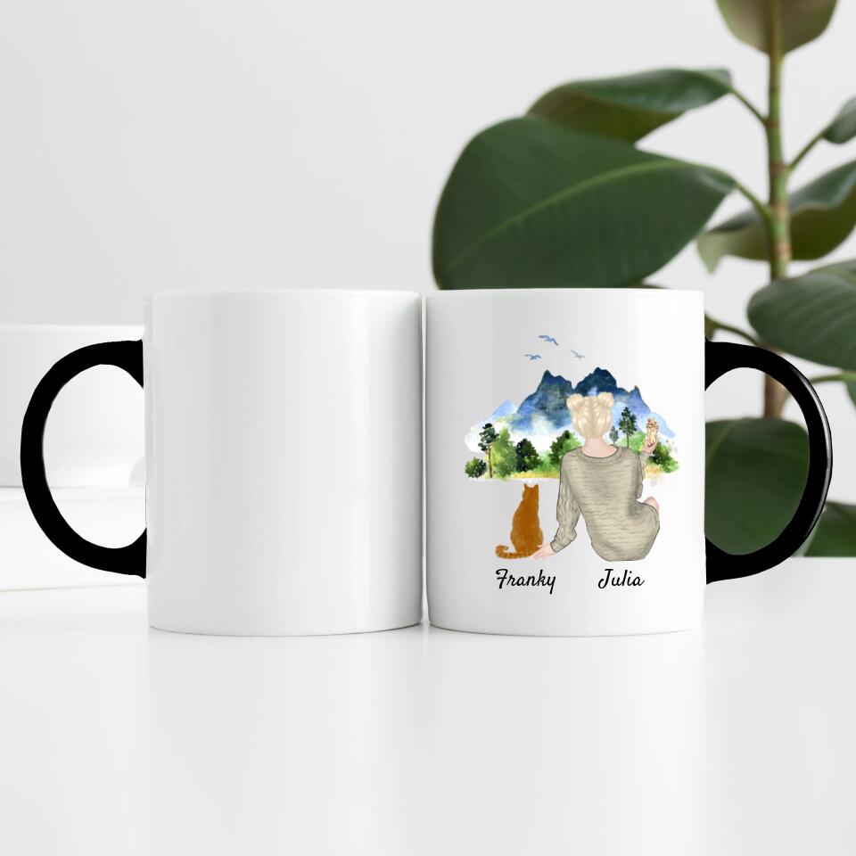 Katzenliebe (bis zu 3 Katzen) | Personalisierte Tasse