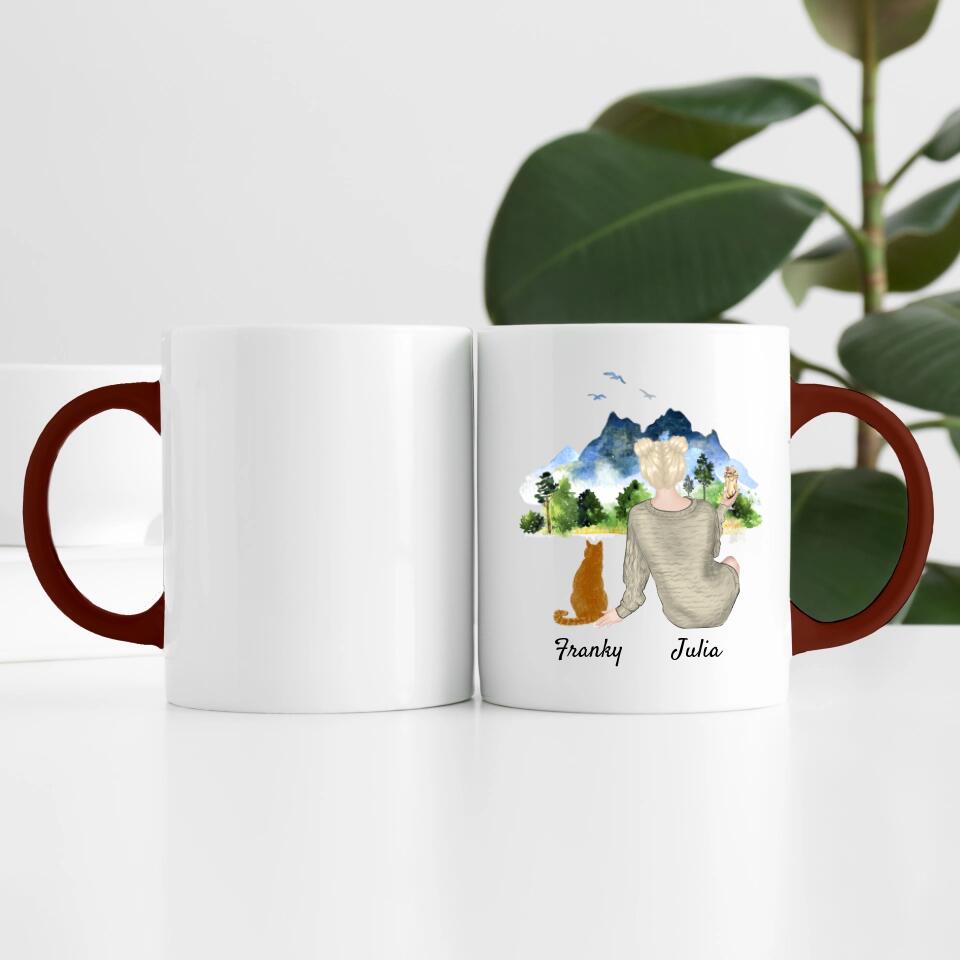 Katzenliebe (bis zu 3 Katzen) | Personalisierte Tasse