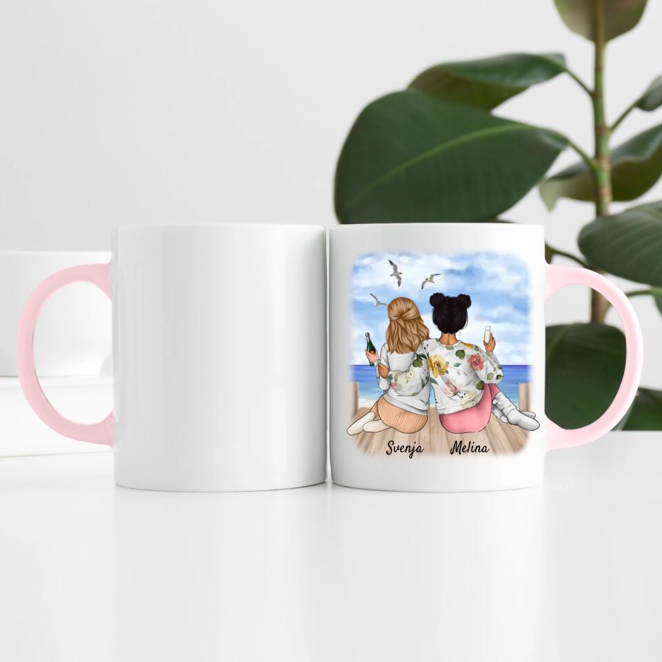 Beste Freundinnen (2 Personen) | Personalisierte Tasse