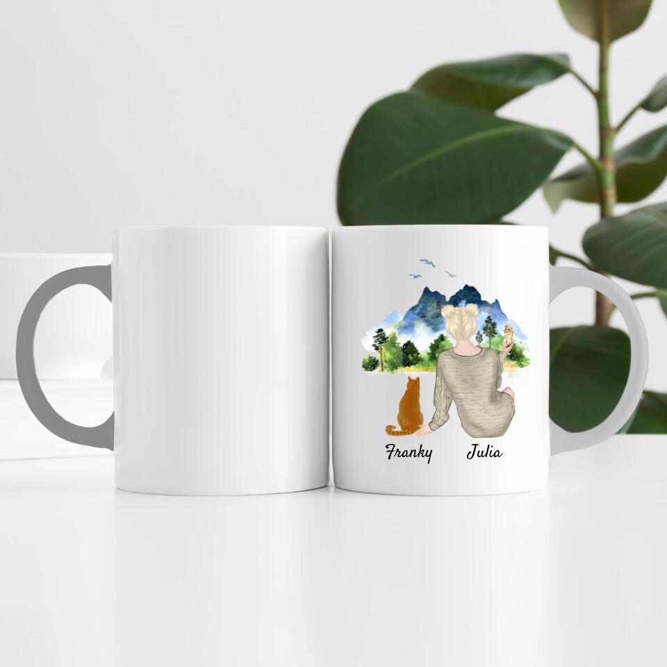 Katzenliebe (bis zu 3 Katzen) | Personalisierte Tasse
