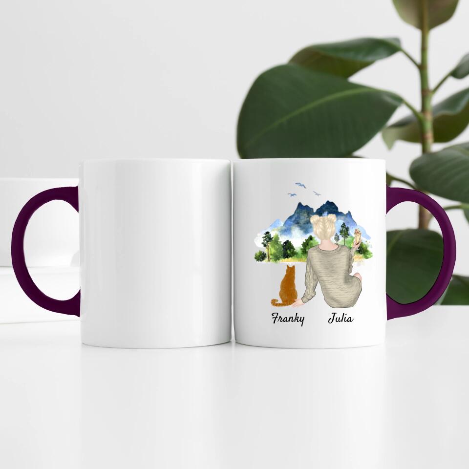 Katzenliebe (bis zu 3 Katzen) | Personalisierte Tasse