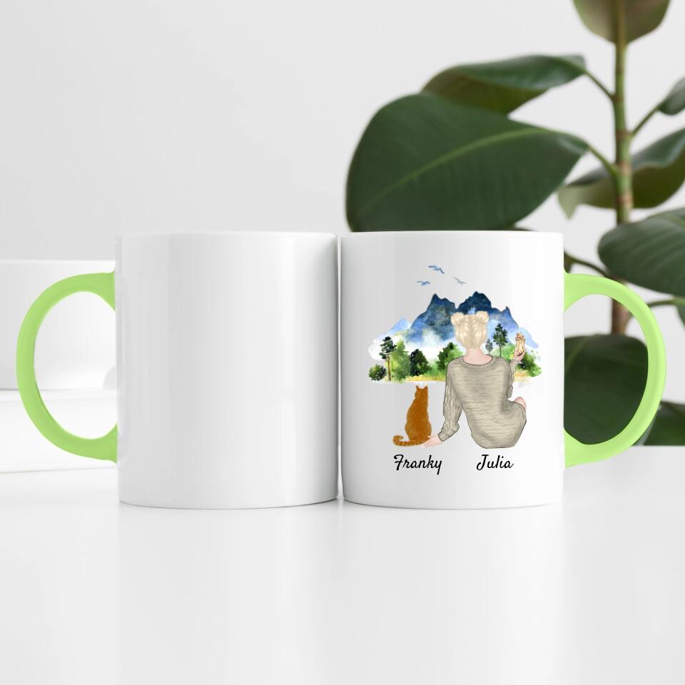 Katzenliebe (bis zu 3 Katzen) | Personalisierte Tasse