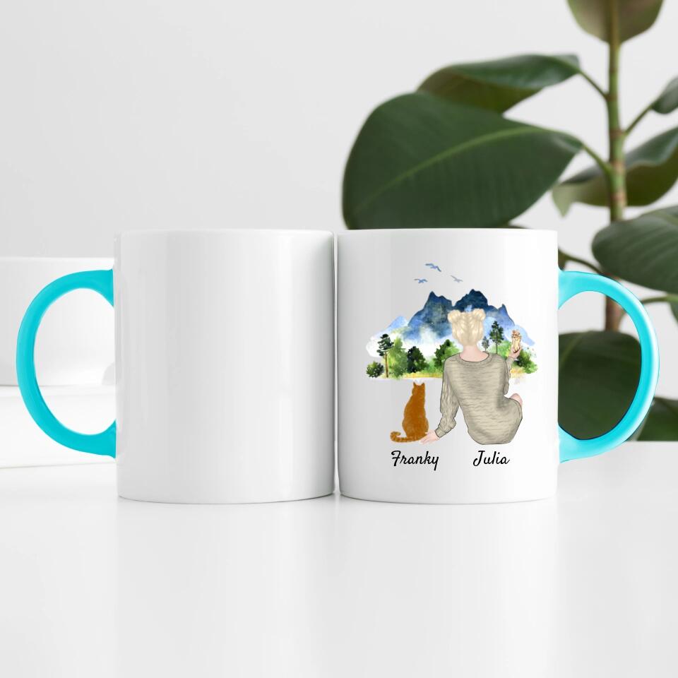 Katzenliebe (bis zu 3 Katzen) | Personalisierte Tasse