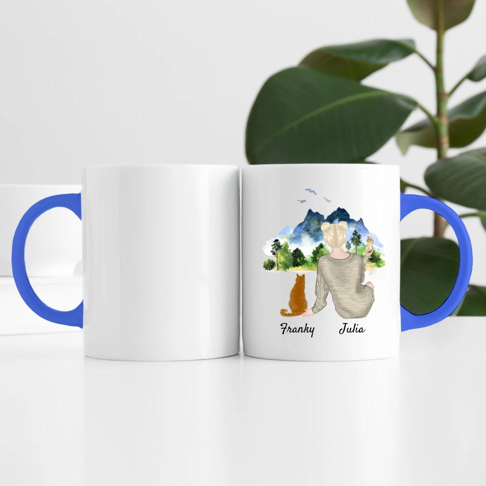 Katzenliebe (bis zu 3 Katzen) | Personalisierte Tasse
