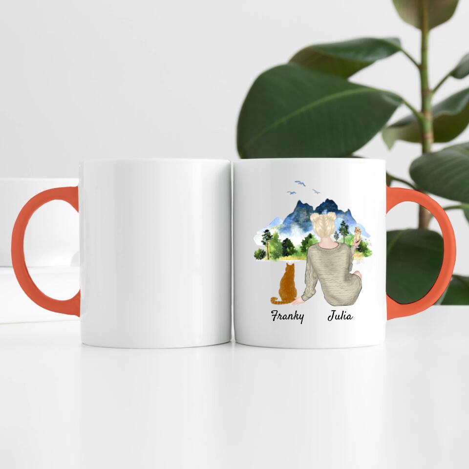 Katzenliebe (bis zu 3 Katzen) | Personalisierte Tasse
