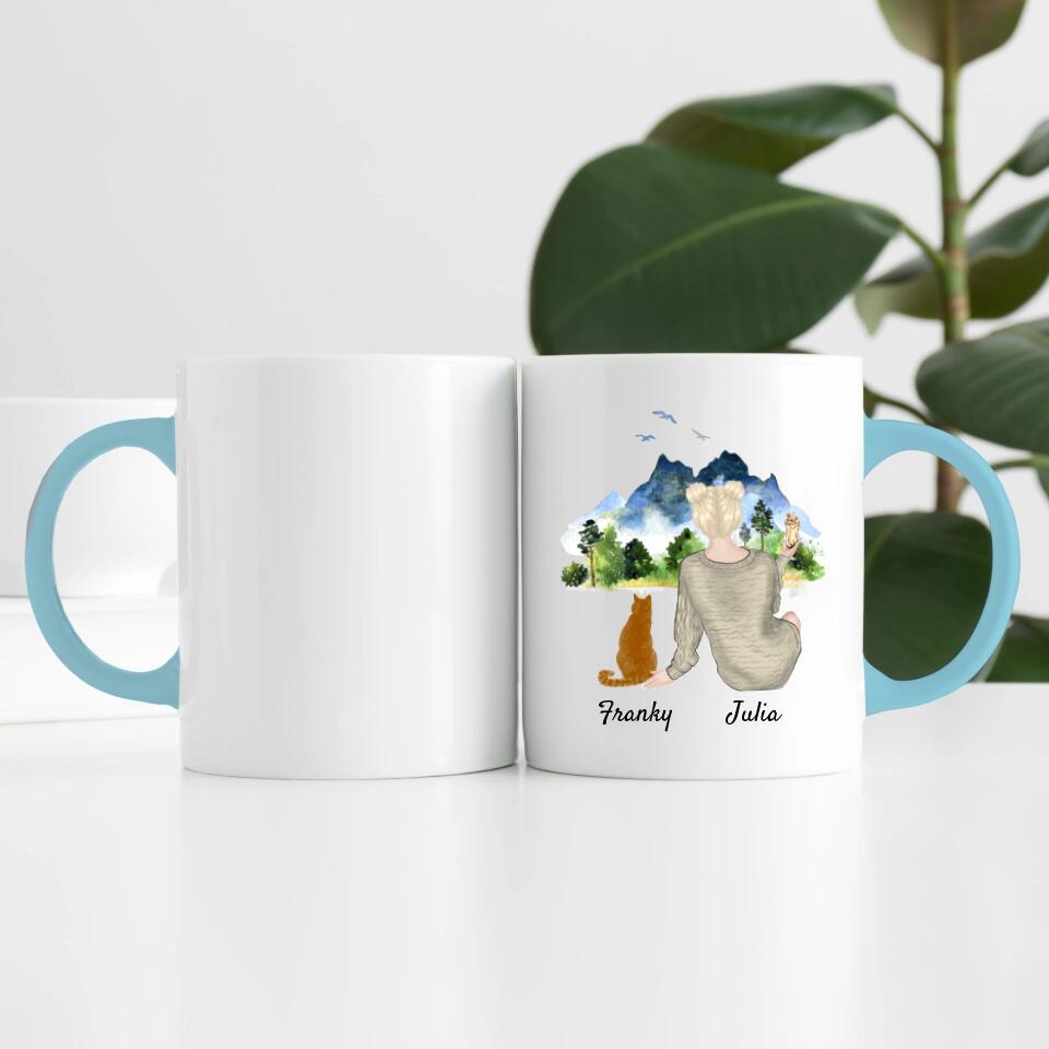 Katzenliebe (bis zu 3 Katzen) | Personalisierte Tasse