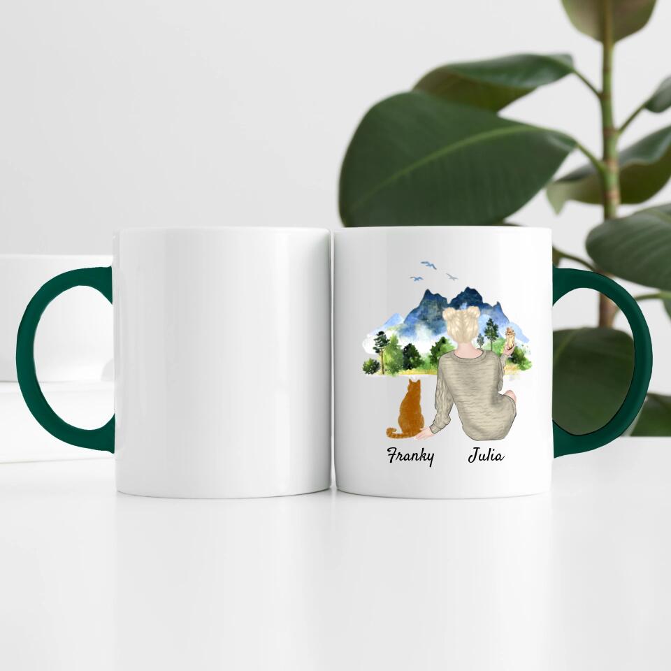Katzenliebe (bis zu 3 Katzen) | Personalisierte Tasse