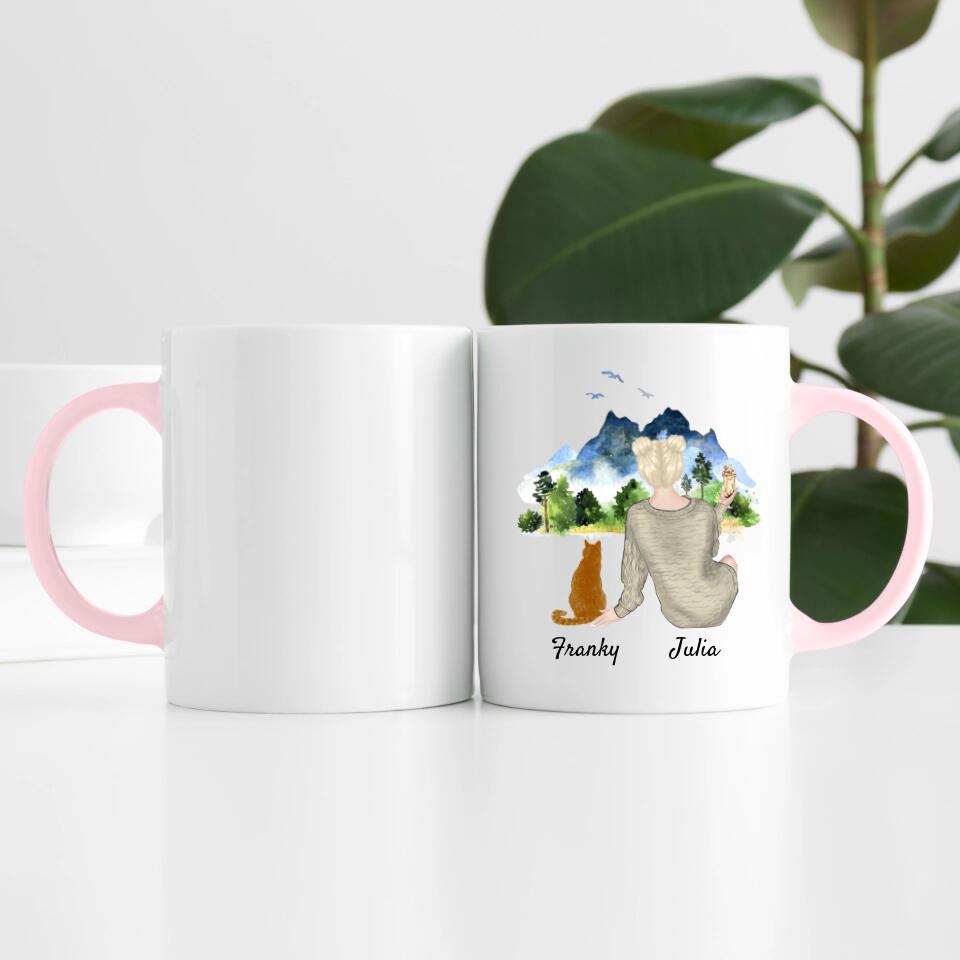 Katzenliebe (bis zu 3 Katzen) | Personalisierte Tasse