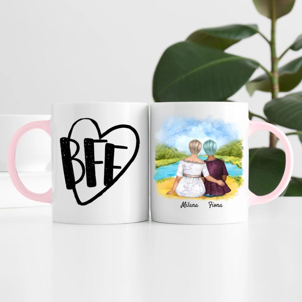 Oma mit erwachsener Enkelin | Personalisierte Tasse