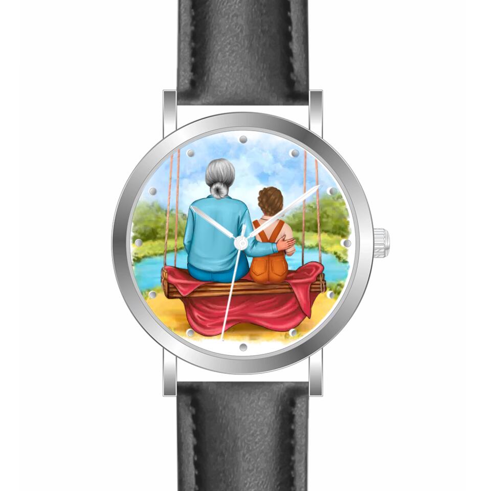 Oma mit Enkelin | Personalisierte Armbanduhr (Unterschiedliche Uhr-Modelle wählbar!)