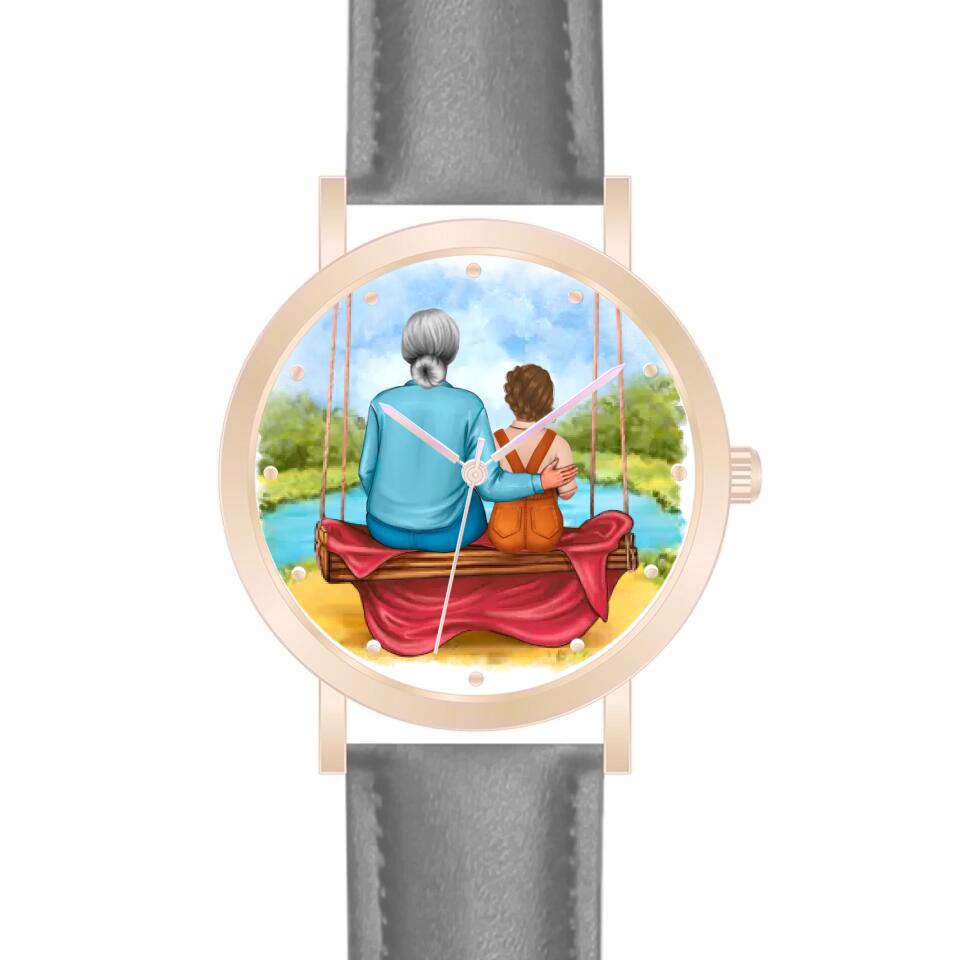 Oma mit Enkelin | Personalisierte Armbanduhr (Unterschiedliche Uhr-Modelle wählbar!)