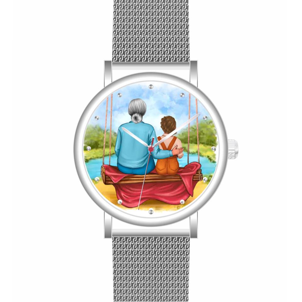 Oma mit Enkelin | Personalisierte Armbanduhr (Unterschiedliche Uhr-Modelle wählbar!)