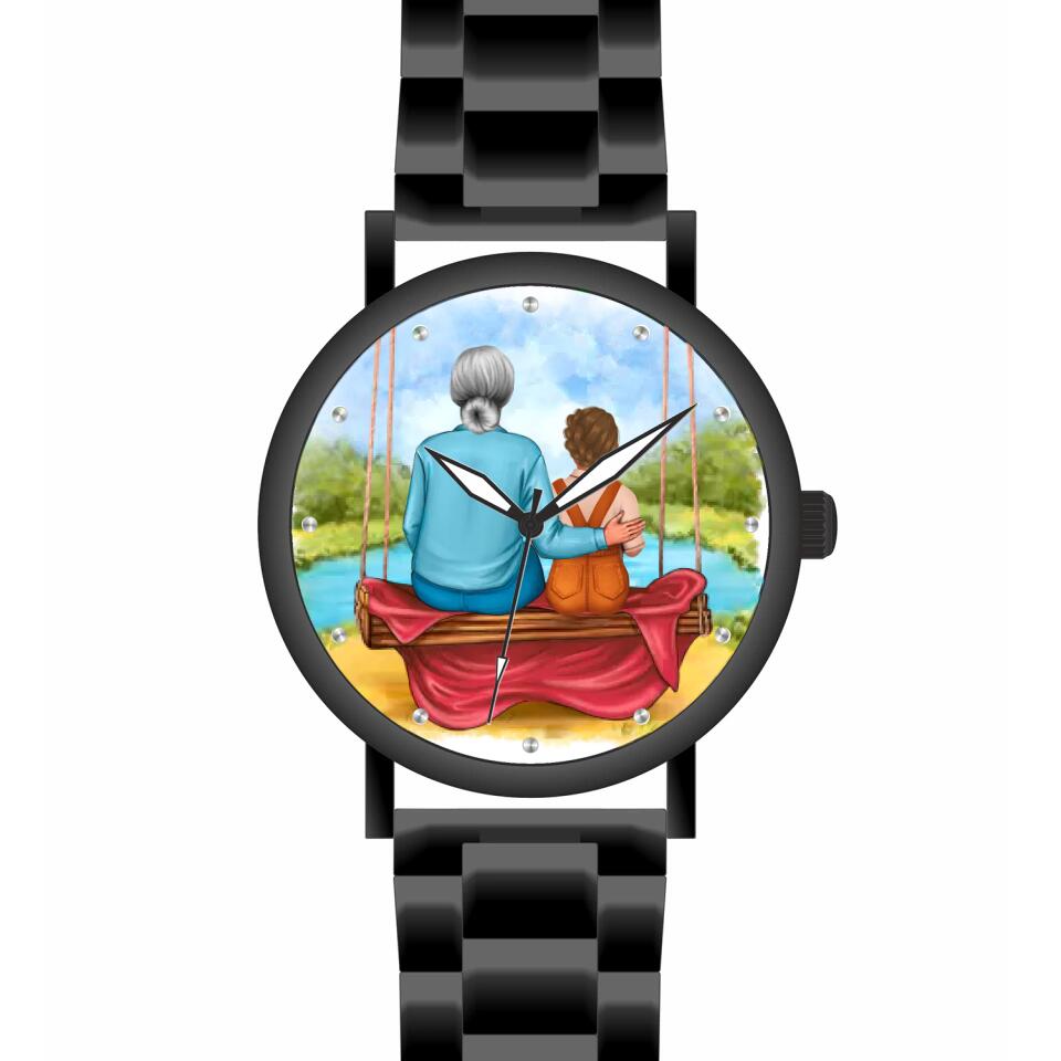 Oma mit Enkelin | Personalisierte Armbanduhr (Unterschiedliche Uhr-Modelle wählbar!)