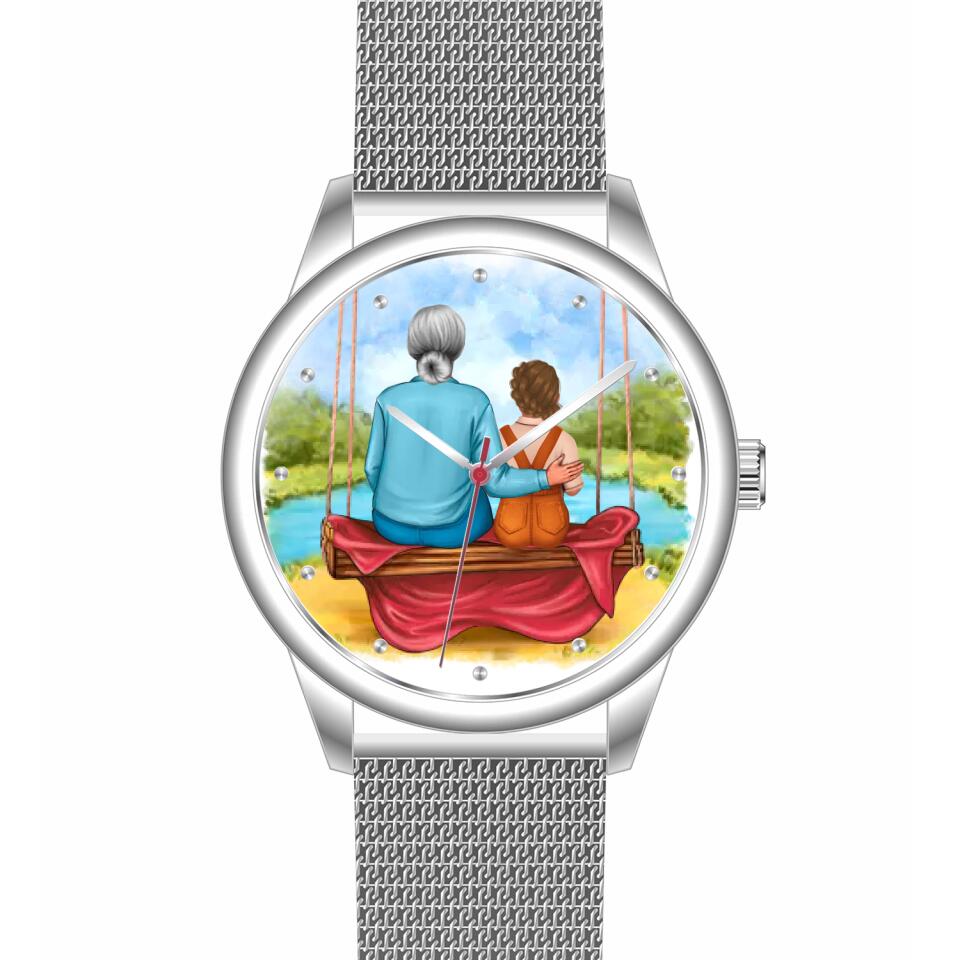 Oma mit Enkelin | Personalisierte Armbanduhr (Unterschiedliche Uhr-Modelle wählbar!)
