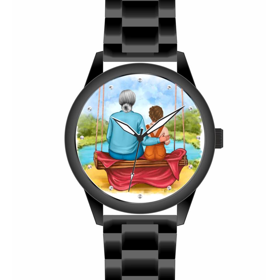 Oma mit Enkelin | Personalisierte Armbanduhr (Unterschiedliche Uhr-Modelle wählbar!)
