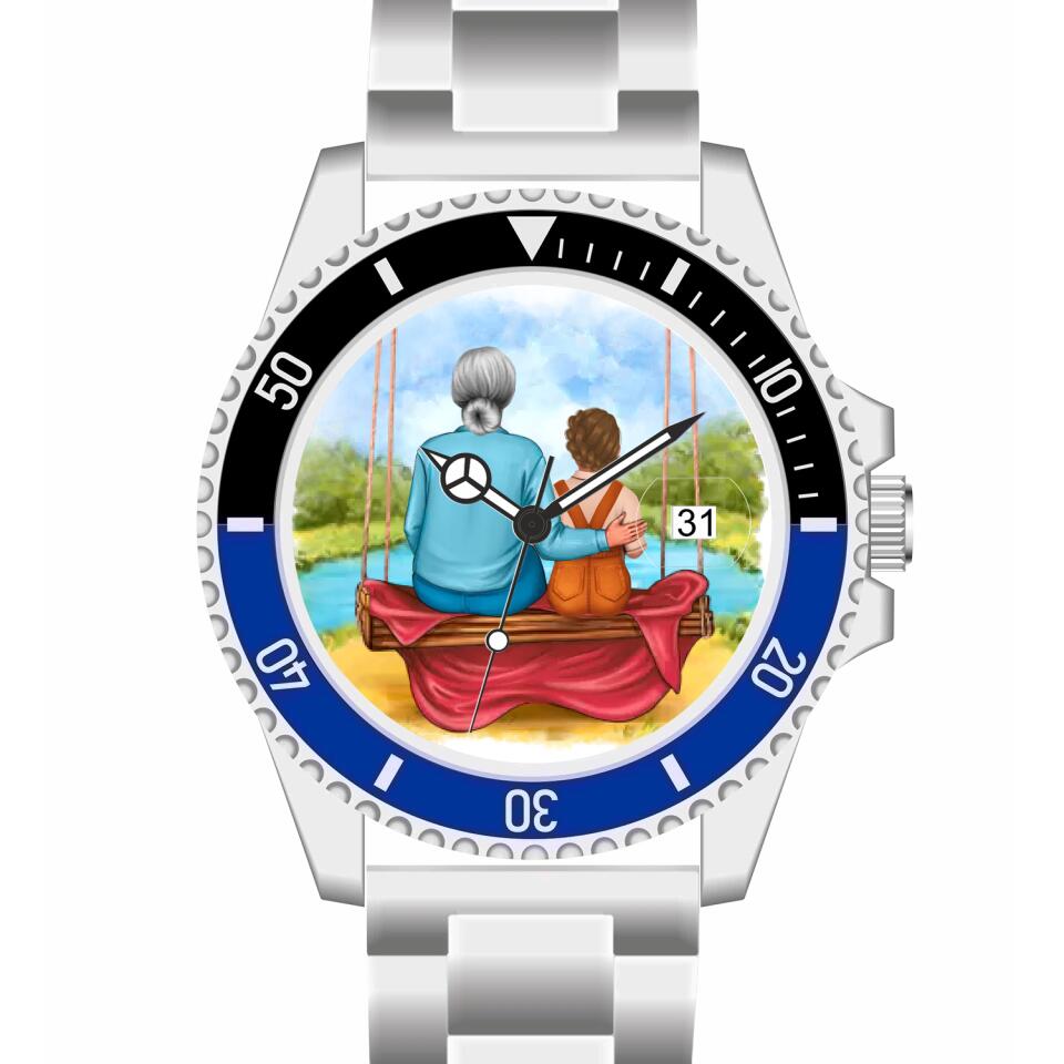 Oma mit Enkelin | Personalisierte Armbanduhr (Unterschiedliche Uhr-Modelle wählbar!)