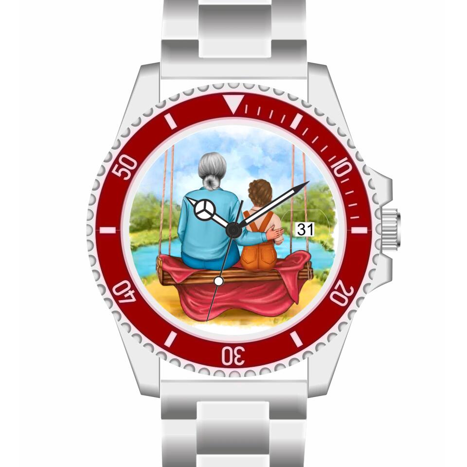 Oma mit Enkelin | Personalisierte Armbanduhr (Unterschiedliche Uhr-Modelle wählbar!)