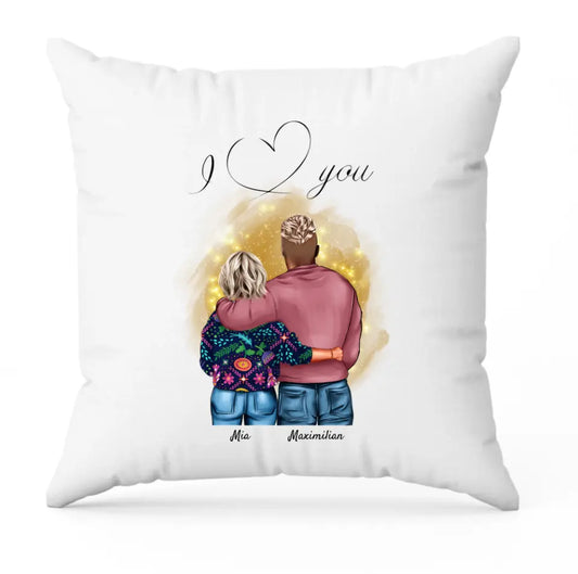 Pärchen umarmend | Personalisiertes Kissen