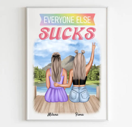 Besties | Personalisiertes Poster, Leinwand