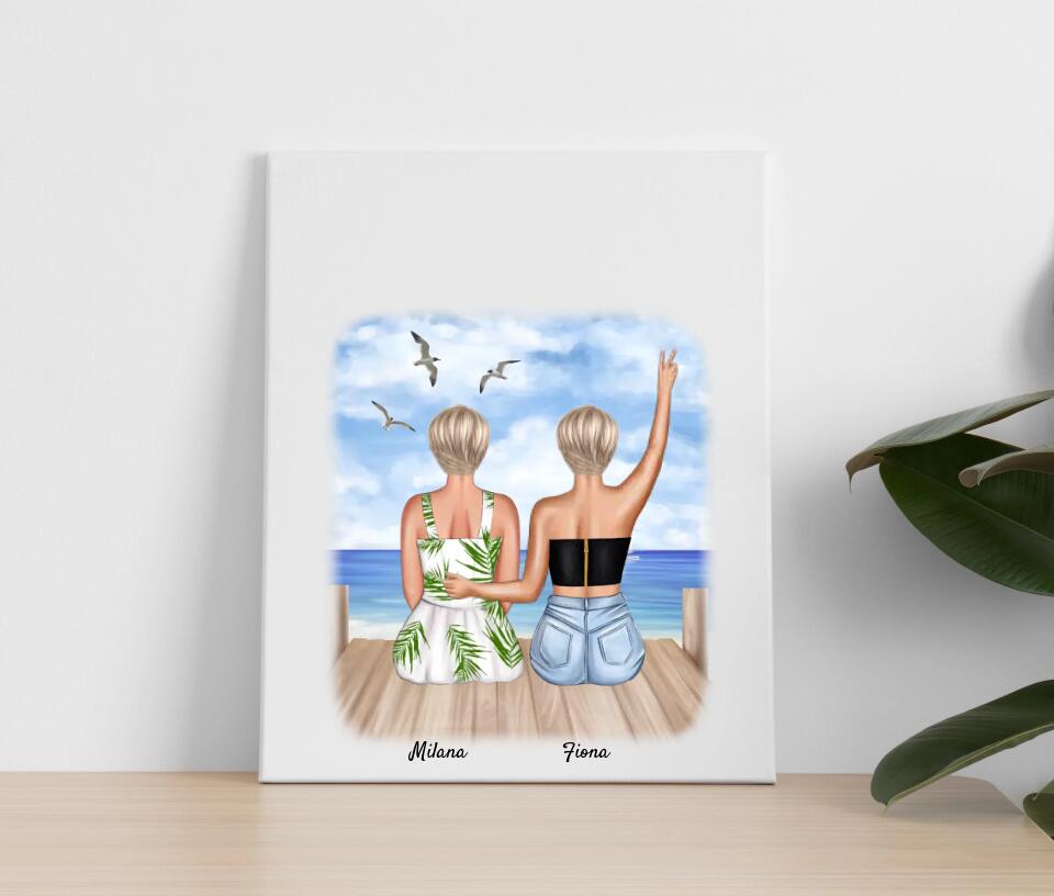 Besties | Personalisiertes Poster, Leinwand