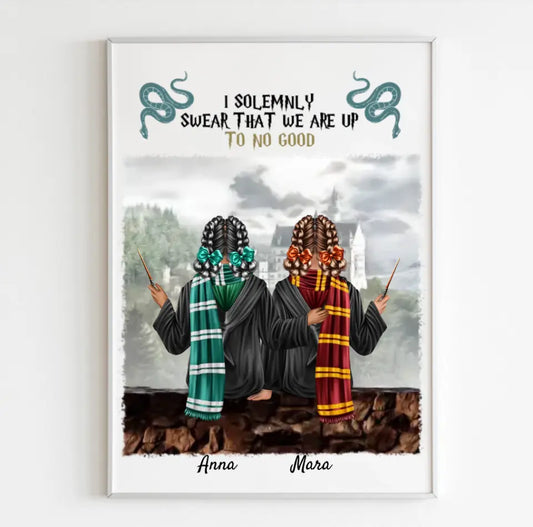 Zauberer-Freunde (m/w) 2 Personen | Personalisiertes Poster, Leinwand