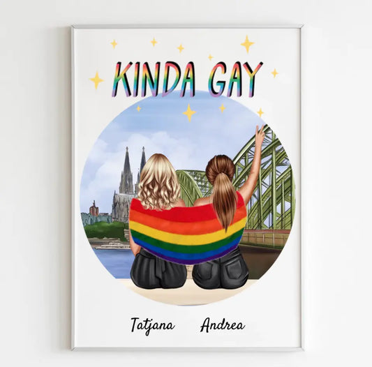 Pride Couple in Köln (w) | Personalisiertes Poster, Leinwand