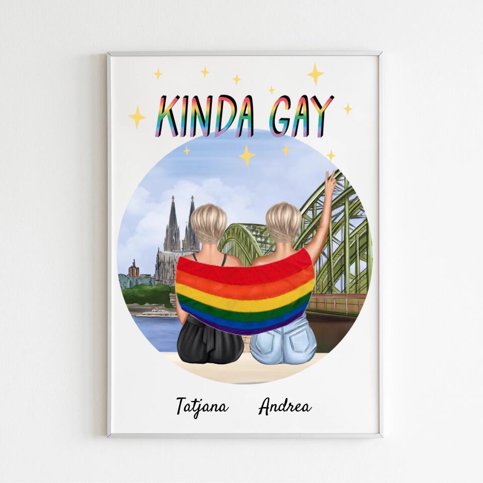 Pride Couple in Köln (w) | Personalisiertes Poster, Leinwand