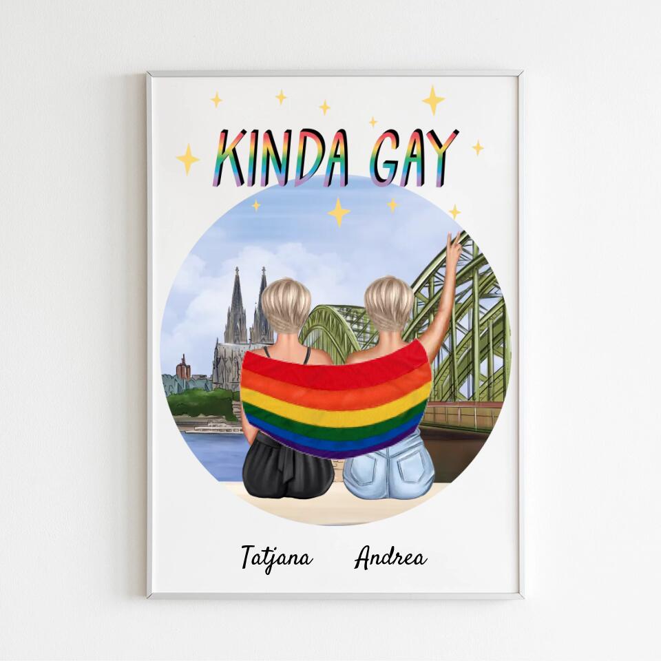 Pride Couple in Köln (w) | Personalisiertes Poster, Leinwand
