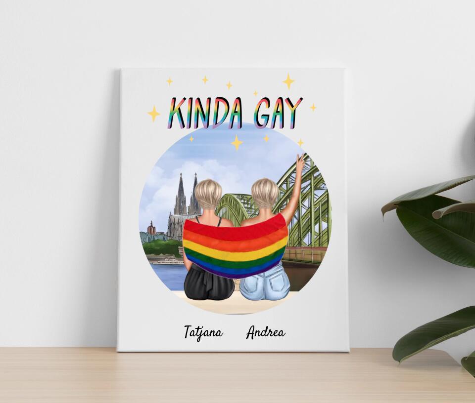 Pride Couple in Köln (w) | Personalisiertes Poster, Leinwand