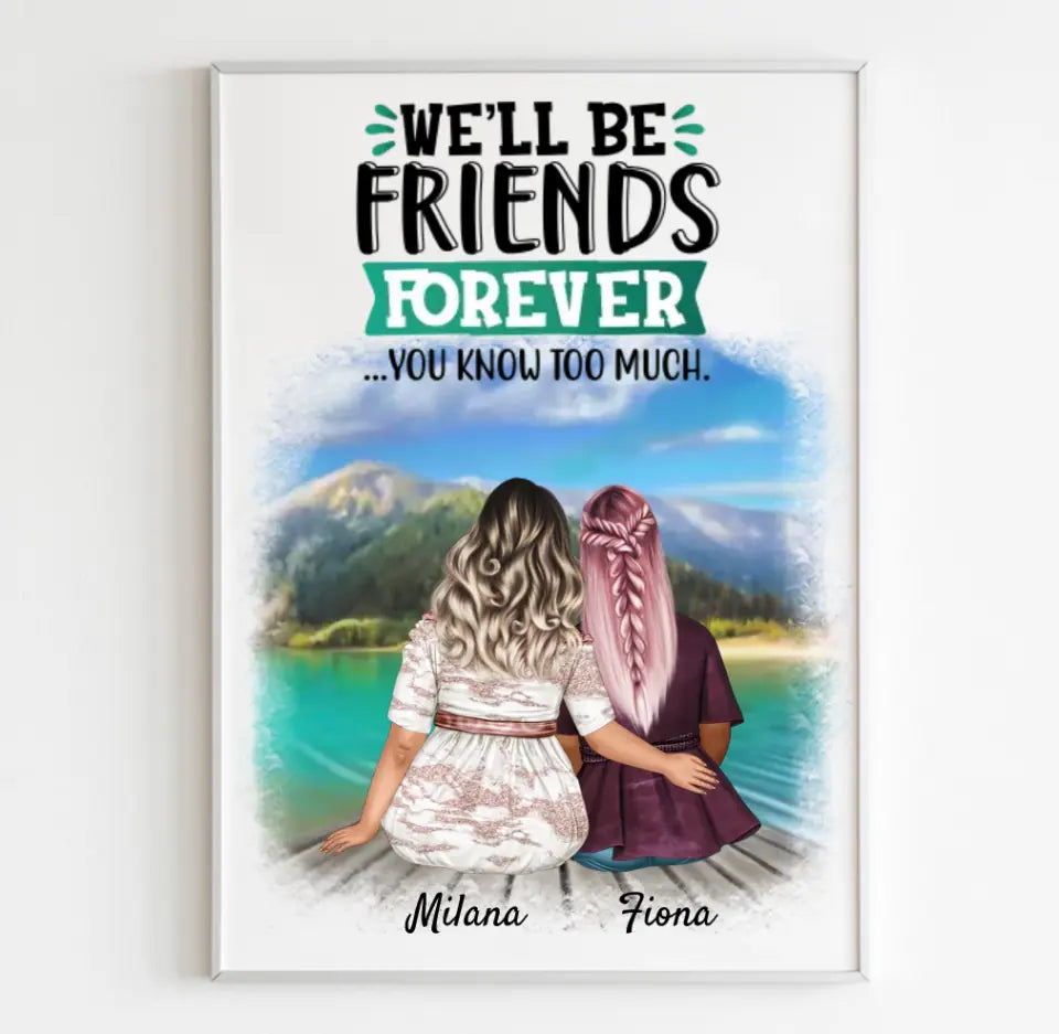 Curvy Friends | Personalisiertes Poster, Leinwand