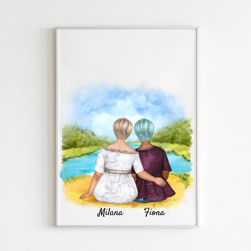 Curvy Friends | Personalisiertes Poster, Leinwand