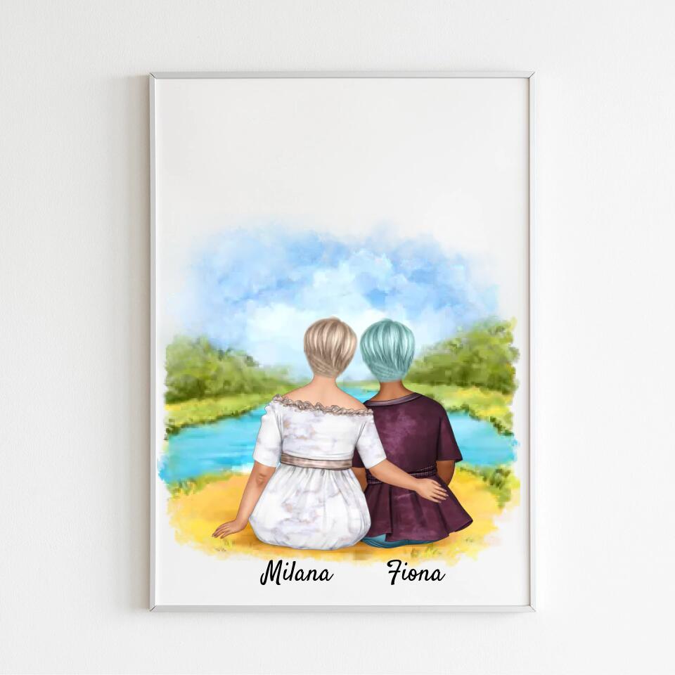 Curvy Friends | Personalisiertes Poster, Leinwand