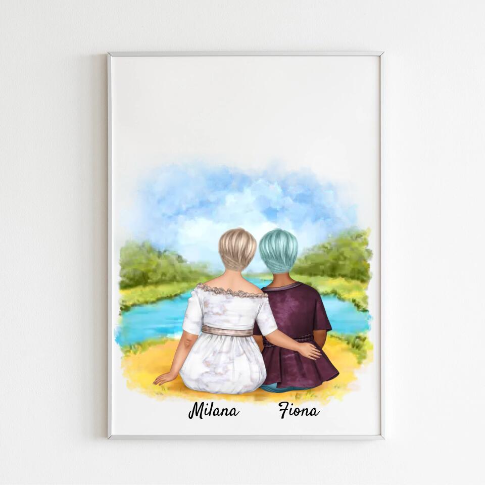 Curvy Friends | Personalisiertes Poster, Leinwand
