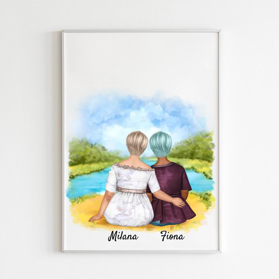 Curvy Friends | Personalisiertes Poster, Leinwand