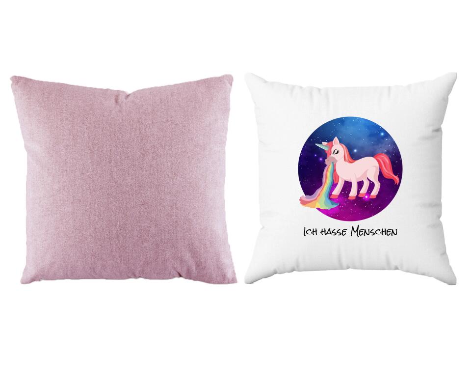 Kotzendes Einhorn | Personalisiertes Kissen