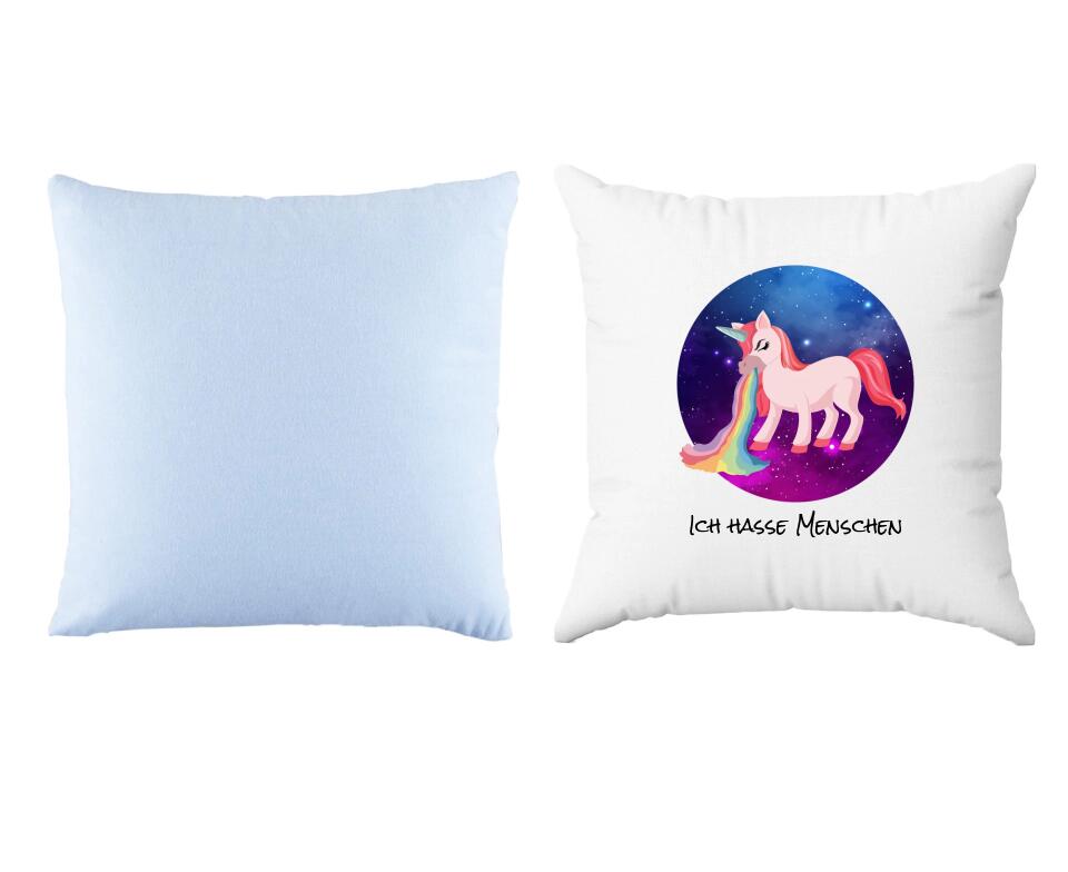 Kotzendes Einhorn | Personalisiertes Kissen