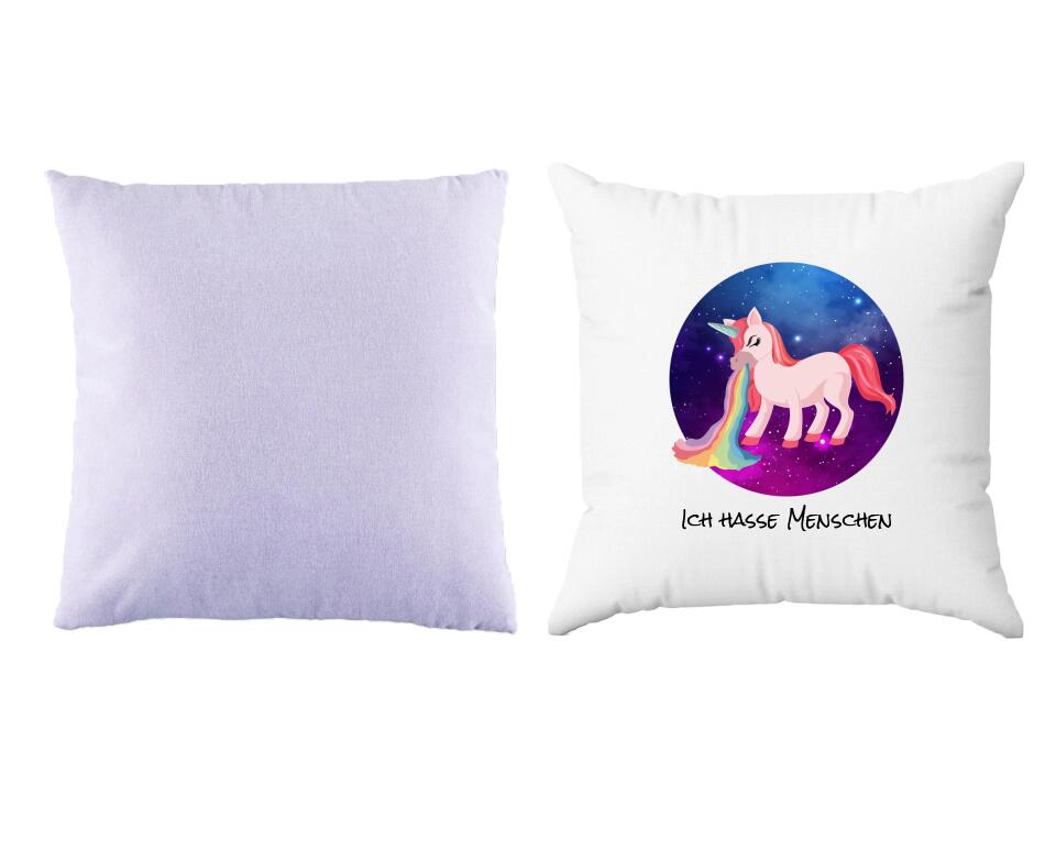 Kotzendes Einhorn | Personalisiertes Kissen