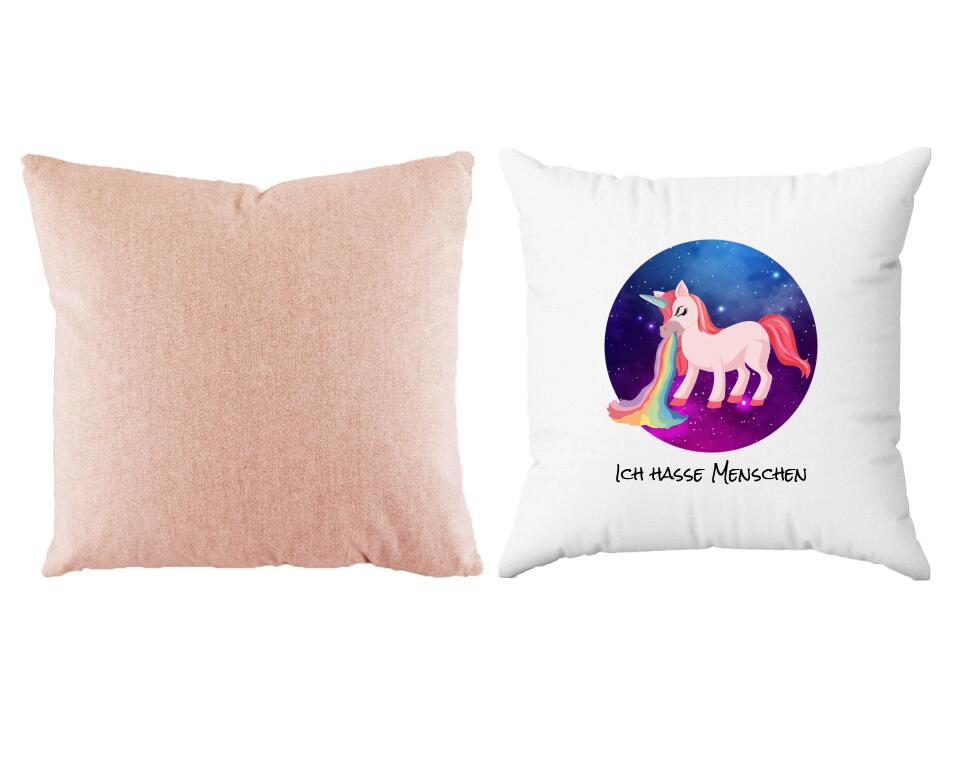 Kotzendes Einhorn | Personalisiertes Kissen