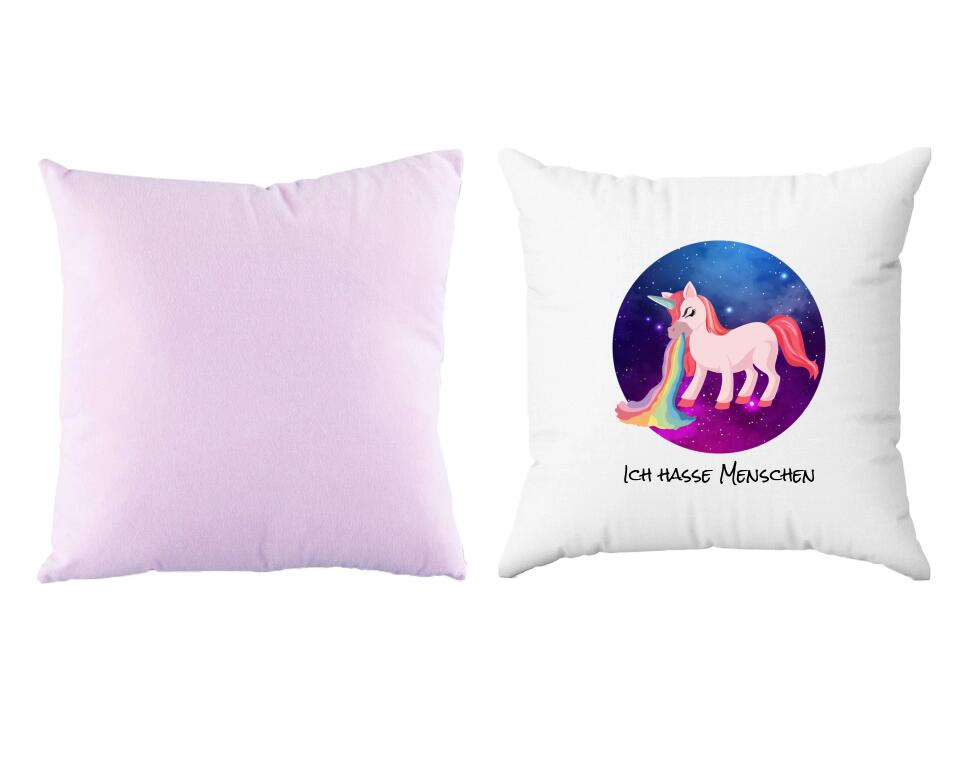 Kotzendes Einhorn | Personalisiertes Kissen