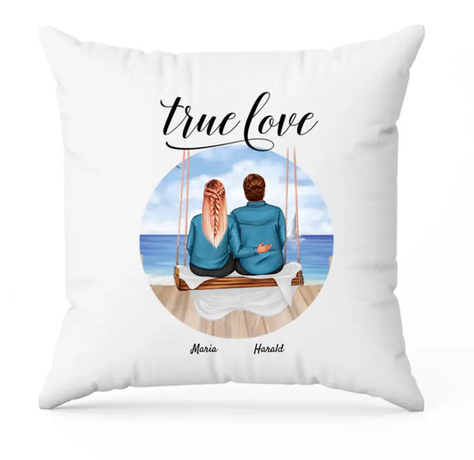 Paar auf Schaukel | Personalisierter Kissenbezug