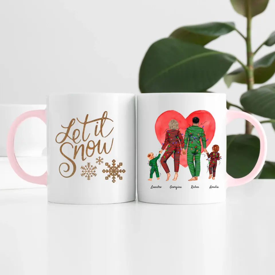 Weihnachten (4 Personen) I Personalisierte Tasse