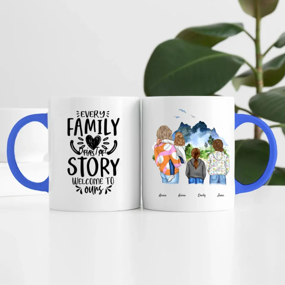 Großfamilie (4 Personen) I Personalisierte Tasse